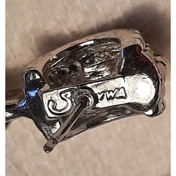 Silver Tone Tear Drop Dangle Earrings Post Pierced 1-1/2" Long - Picture 6 of 6